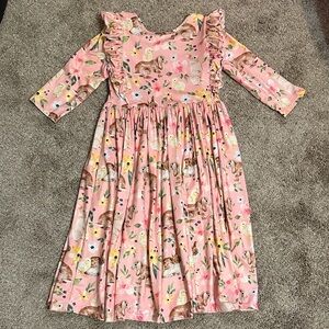 Charming Pink Animal Print Kids Dress